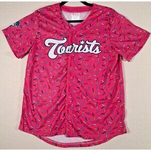 Asheville Tourists MiLB Promotional Pink Sprinkles Youth Baseball Jersey-SZ XL